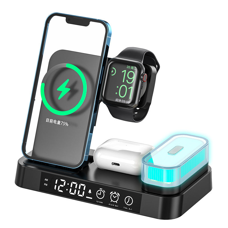 4 In 1 Multifunction Wireless Charger Station With Alarm Clock Display - Tech Junction