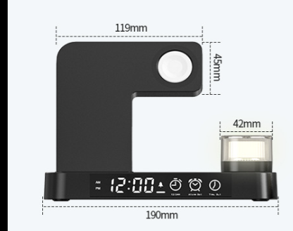 4 In 1 Multifunction Wireless Charger Station With Alarm Clock Display - Tech Junction