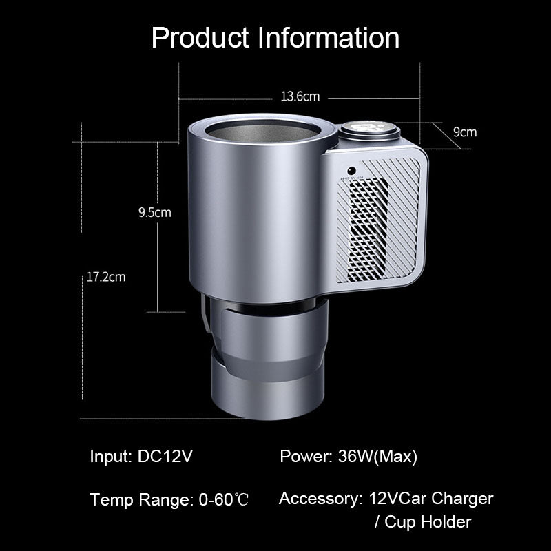 Digital Display Smart Car Heating Cooling Cup - Tech Junction