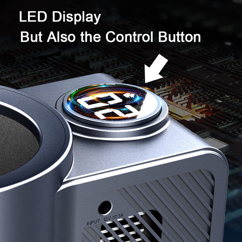 Digital Display Smart Car Heating Cooling Cup - Tech Junction