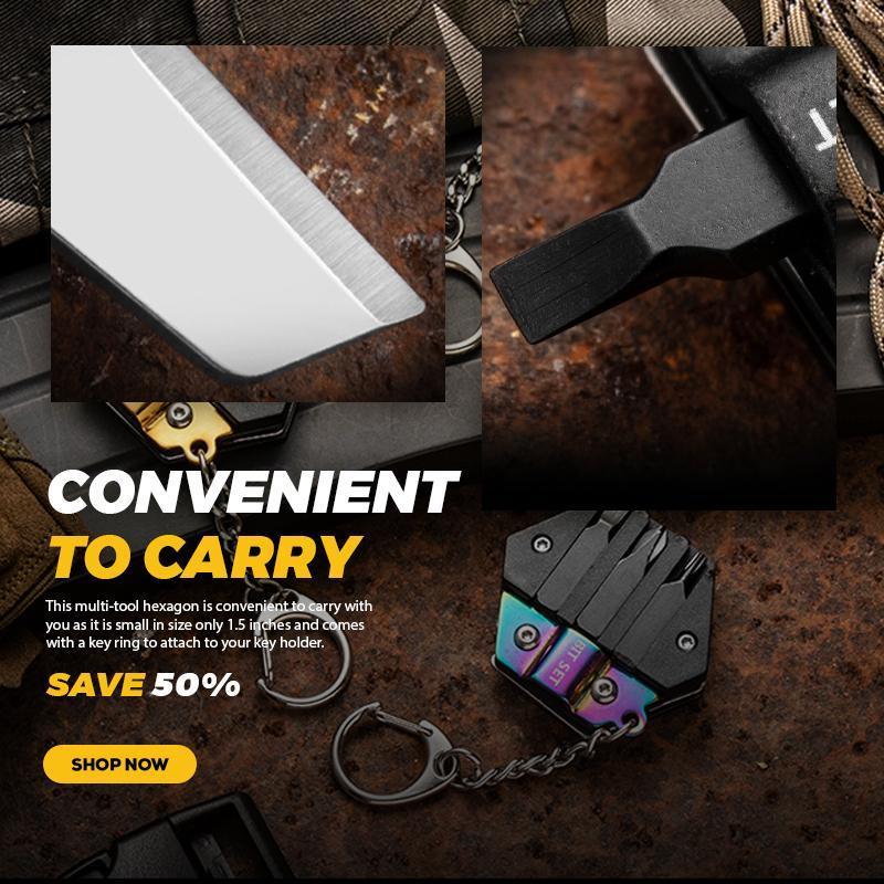 Multifunctional Hexagon Coin Pocket Outdoor Tool - Tech Junction