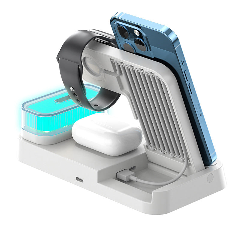 4 In 1 Multifunction Wireless Charger Station With Alarm Clock Display - Tech Junction