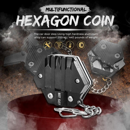 Multifunctional Hexagon Coin Pocket Outdoor Tool - Tech Junction