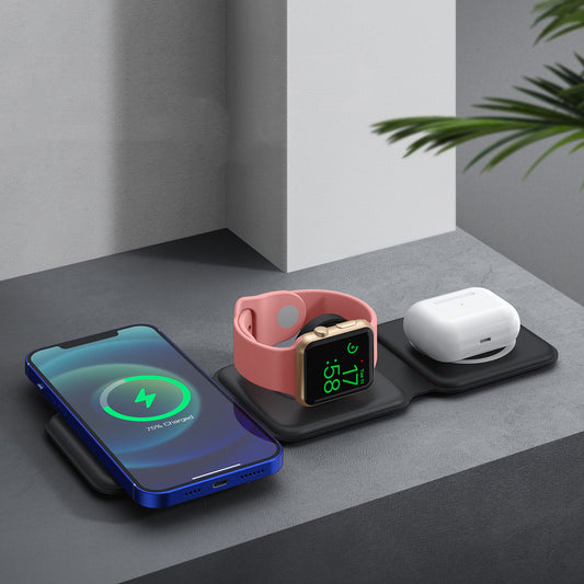 3-in-1 Folding Magnetic Suction Wireless Charger - Tech Junction